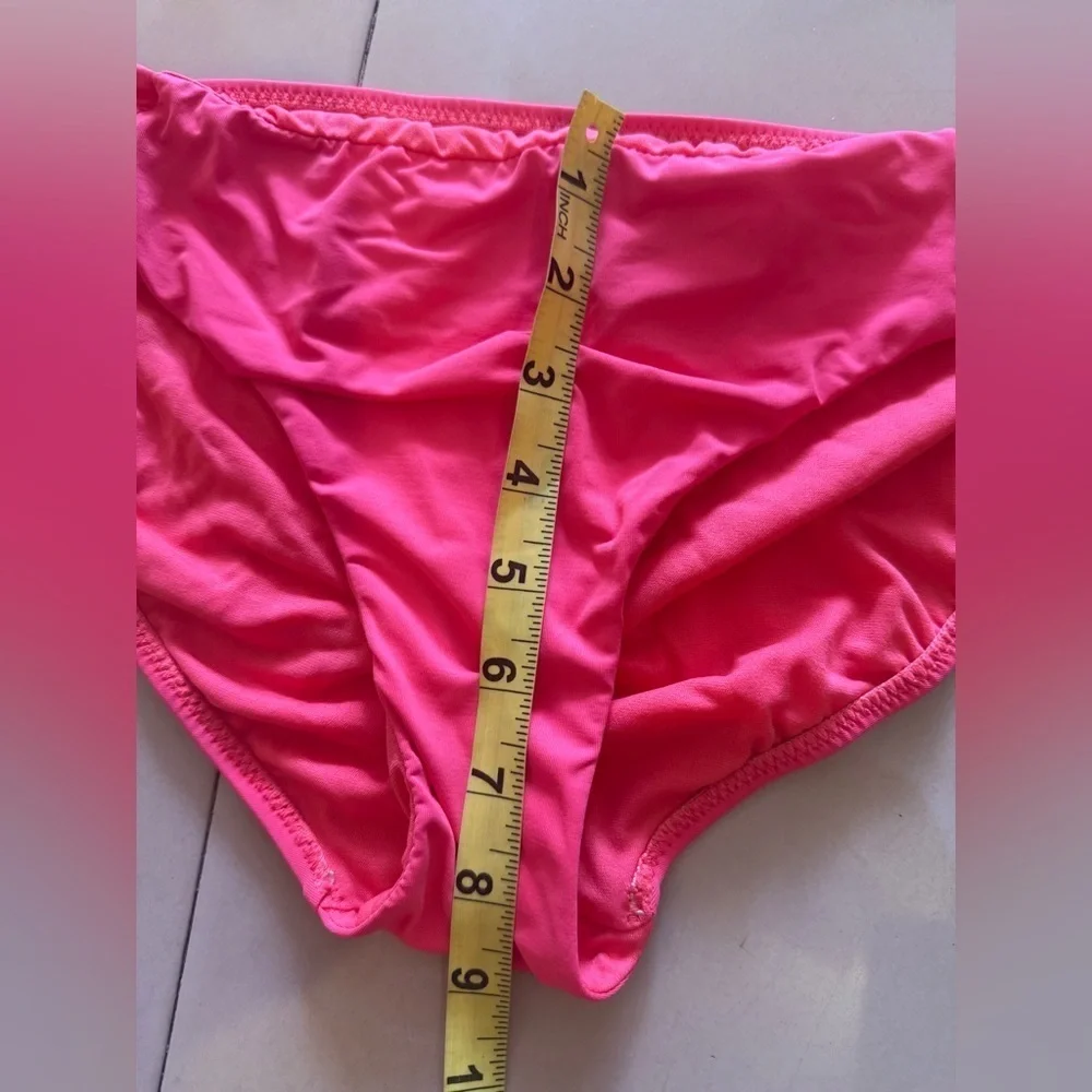 Bikini Set Leilani swimsuit set strapless Tie top bikini button Hot pink 10
